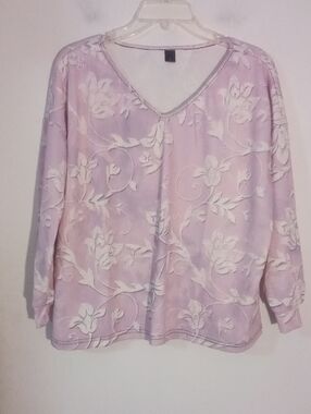 Purple Floral Blouse Small New NWOT Oversized Fits Large